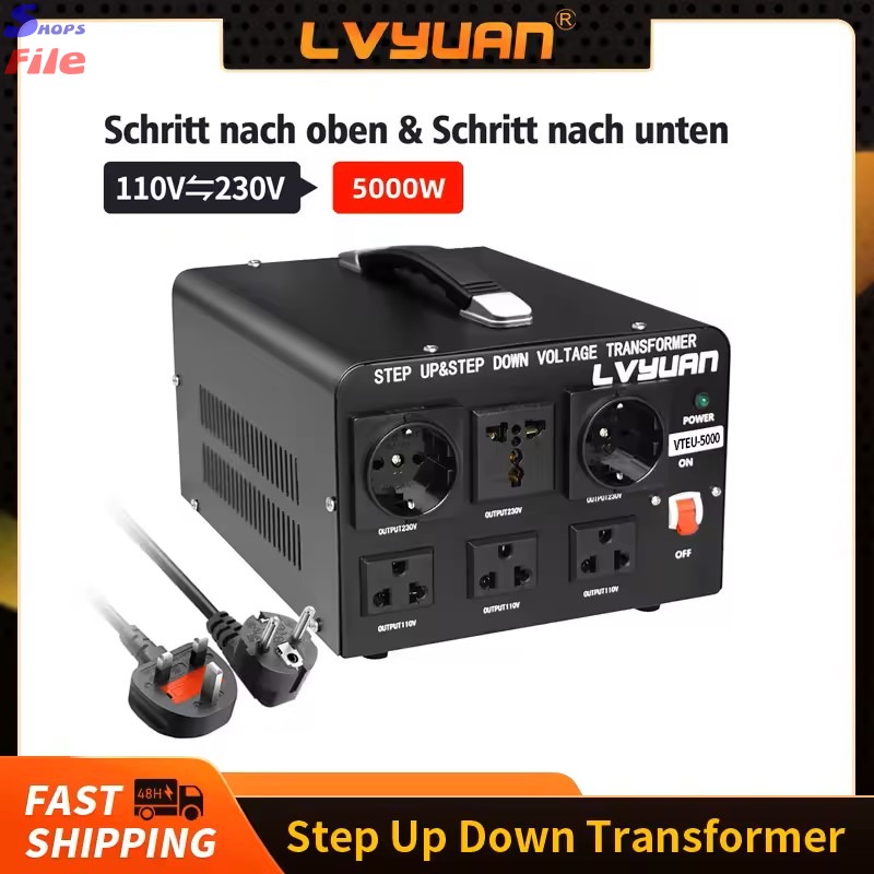 Lvyuan Step Up Down Transformer Voltage Converter 1000/2000/3000/5000 VA with 4