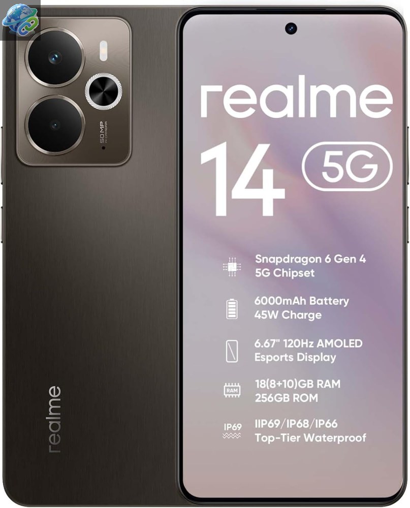Smartphone realme 14 5G : 8 Go de RAM + 256 Go de ROM, processeur Snapdragon 6 Gen 4, écran AMOLED 120 Hz, batterie 6 000 mAh et charge rapide. - Photo 1