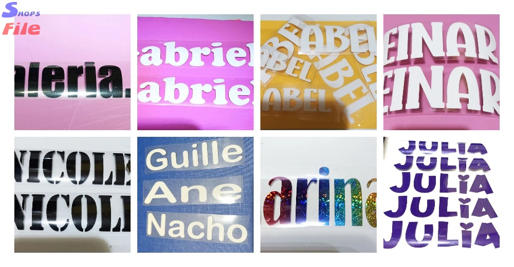 4 Autocollants pour vêtements, autocollants en vinyle, texte personnalisé en vinyle textile