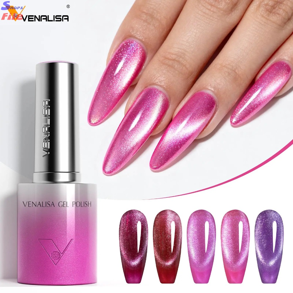 2 VENALISA 10ml Cat Eye Gel Nail Polish Ultra Sparkle Glitter Gel HEMA FREE TPO FREE Semi Permanent UV LED Soak Off Nail Manicure